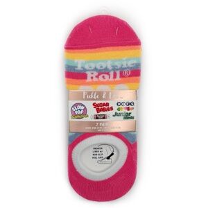 Tootsie Roll Pop Candy Womens No Show Socks Colorful Rainbow Striped Fun Gift